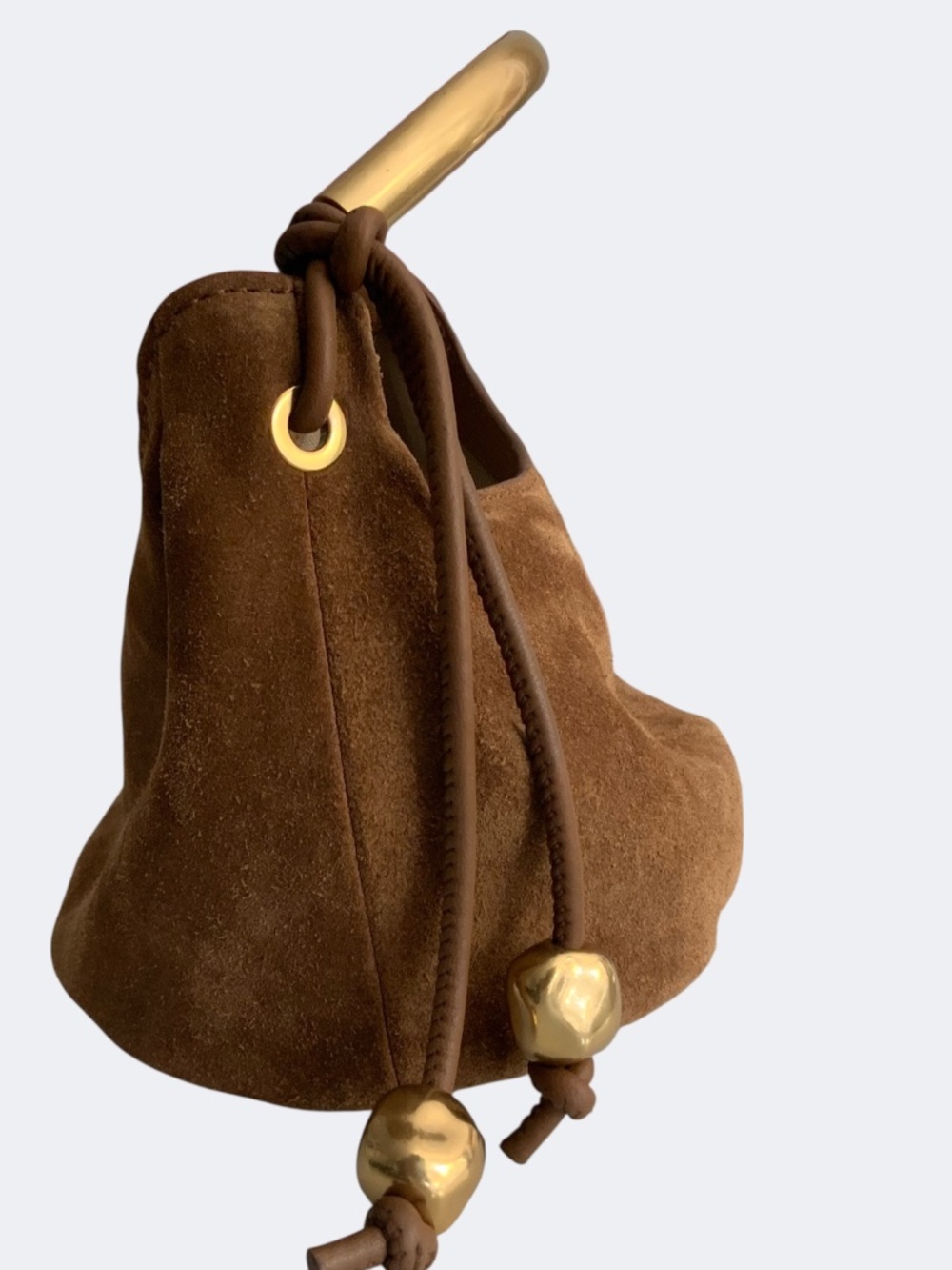 Madewell The Camren Mini Hobo Bag Aged Cognac Brown Suede Leather NWT - Picture 5 of 9